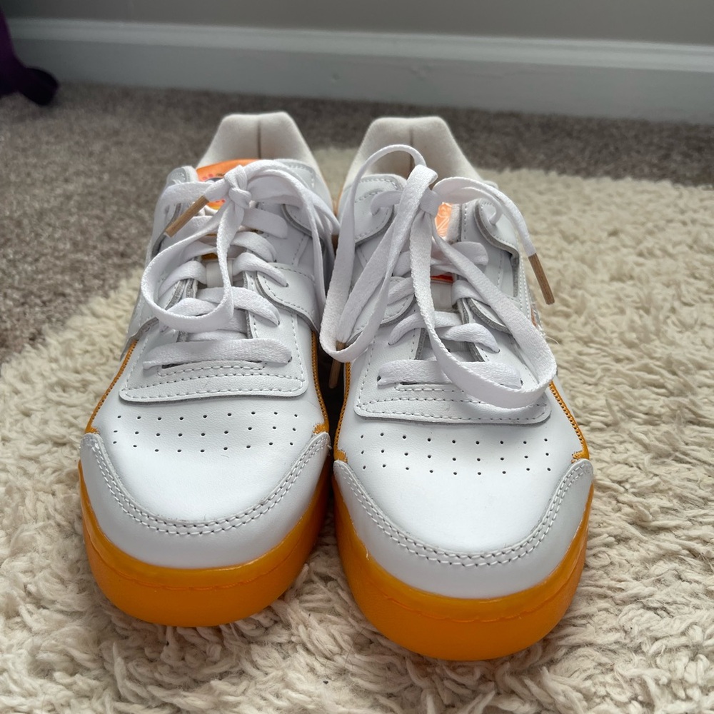 Reebok White and Orange Athletic Shoes